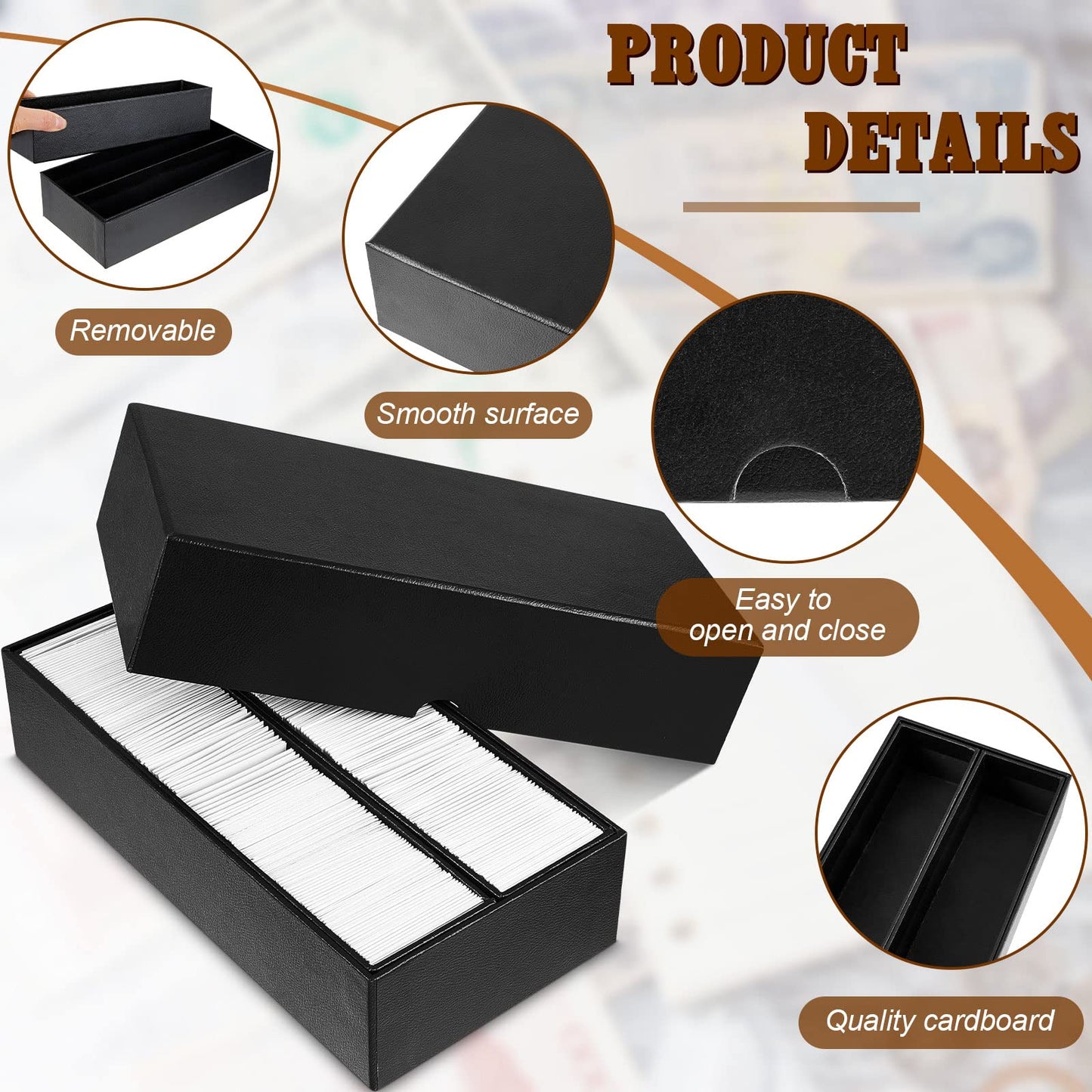 Henoyso 6 Pcs 2 x 2 Inch Double Row Coin Storage Box Coin Holders for Collectors Storage Supplies Collecting Cases, About Half Box Cases (Black)
