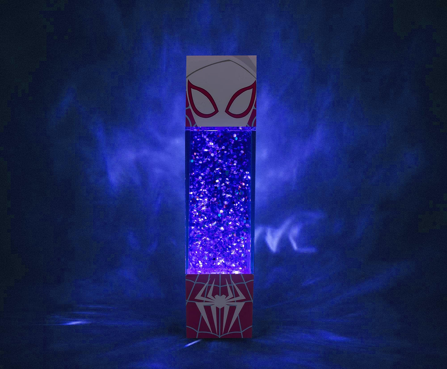 Marvel Spider-Gwen USB Powered Glitter Motion Lamp LED Light | Nightstand Table Lamp For Bedroom, Desk, Living Room | Home Decor Room Essentials | Comic Book Toys, Gifts And Collectibles | 12 Inches