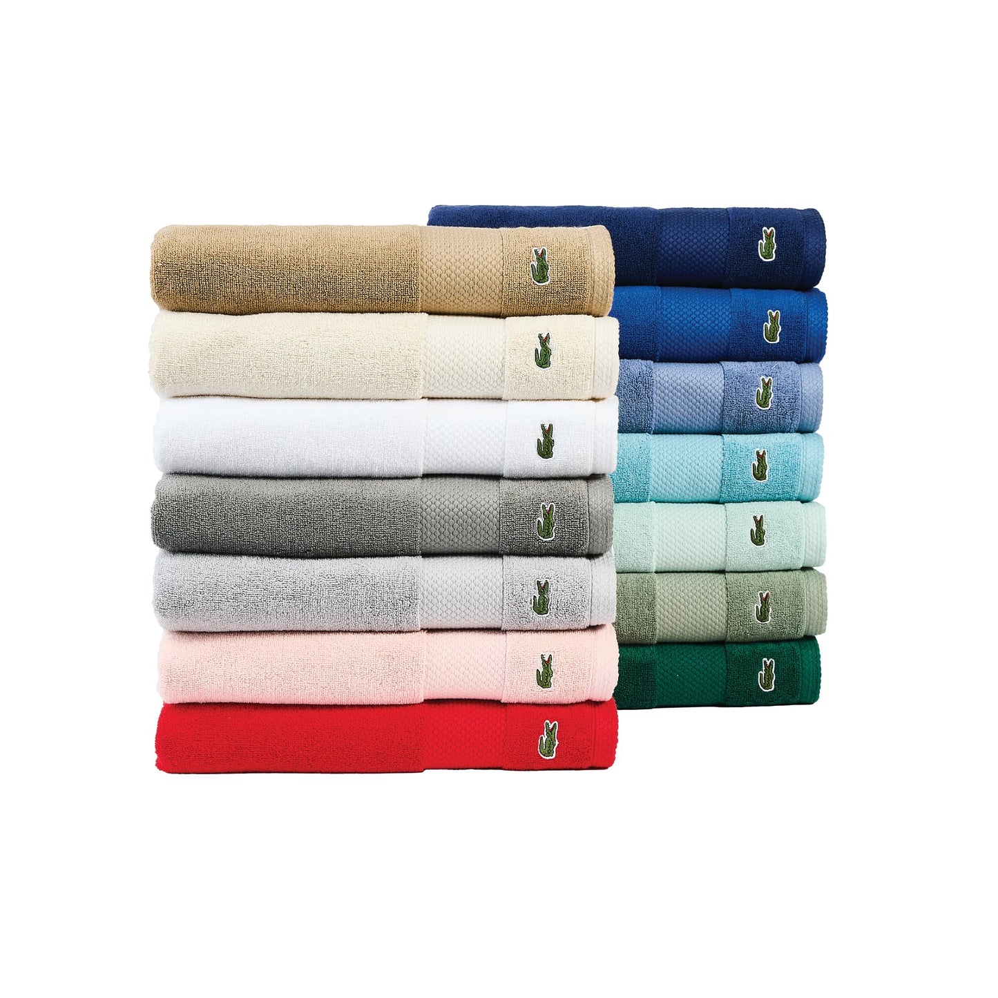 Lacoste Heritage Anti-Microbial Supima Cotton Bath Towel, Surf Blue, 30" x 54" – Highly Absorbent & Quick Drying, Premium Super Soft Bath Towel, Bathroom Essential, Machine Washable