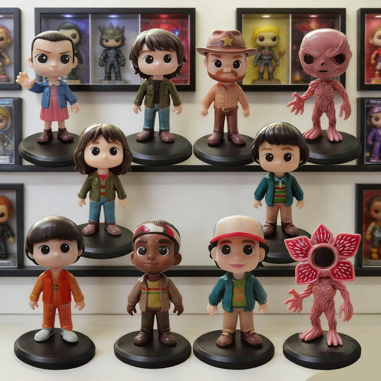 Fomuson 10Pcs Stranger Figure,Character Model Collectable Figure Creative Gift for Fans
