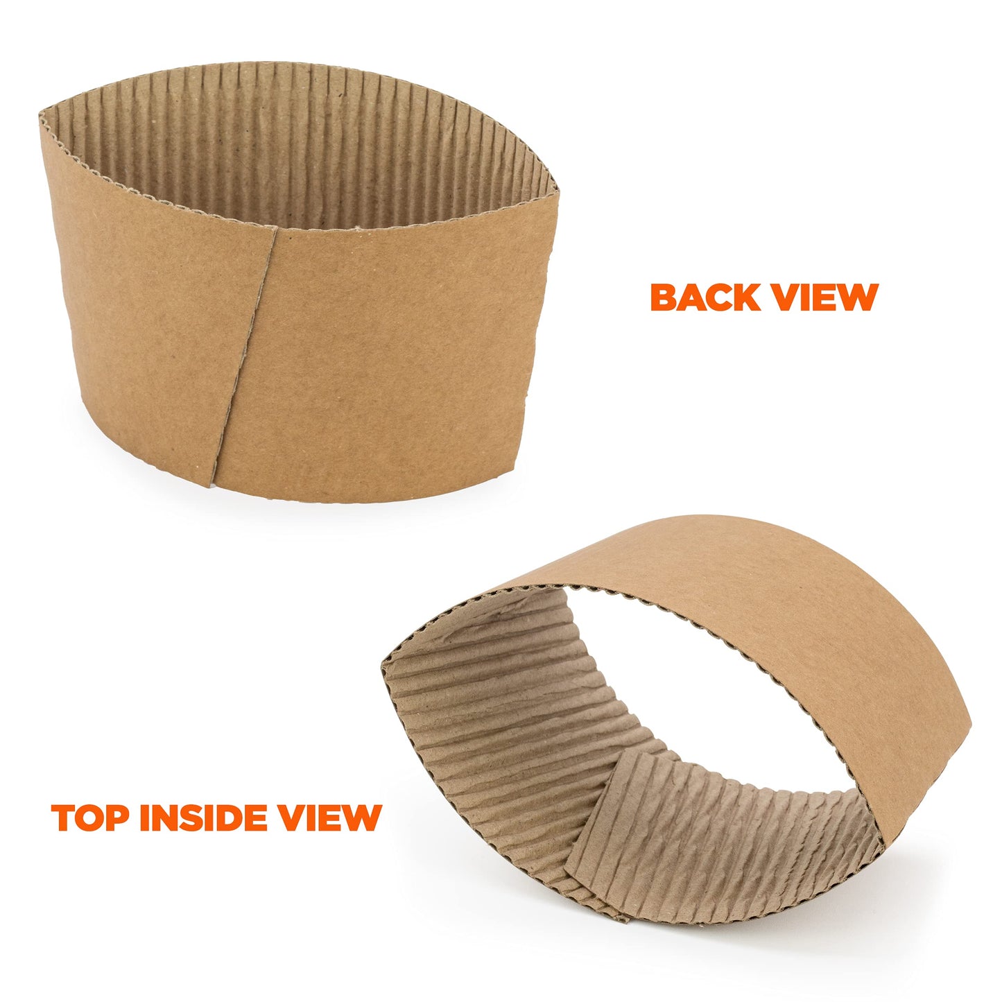 FMP Brands 1000 Pack Kraft Coffee Cup Sleeves, 8 oz, Disposable Hot & Cold Drink Insulators