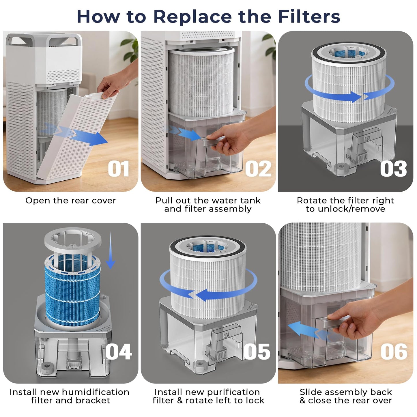Afloia High-Efficiency Purification Filter Compatible with TEFNUT 2 in 1 Humidifier and Air Purifier in One Combo