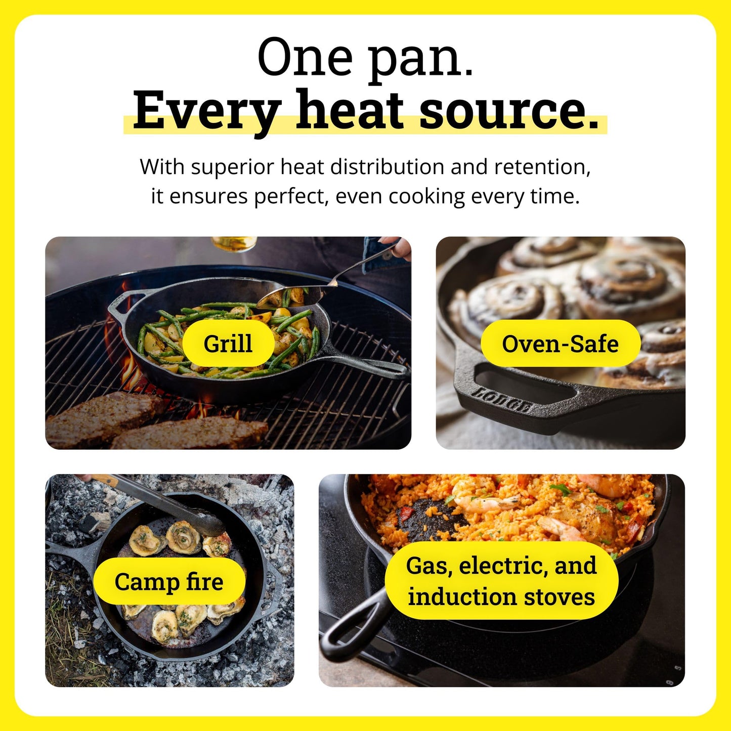 Lodge Reversible Cast Iron Grill/Griddle Pan 16.75 x 9.5 - Pre-Seasoned Dual-Sided Double Burner for BBQ, Eggs, Pancakes, Burgers - PFAS Free Cookware - Flat Top Plate for Oven, Grill, & Campfire
