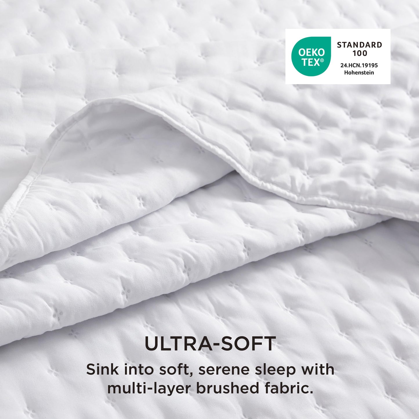 Bedsure King Quilt - Bright White Bedspread King Size & Lightweight Comforter, Modern Coverlet with Clover Pattern, Ultra Soft All-Season Bedding, Brushed Polyester Microfiber, 106 x 96 Inches