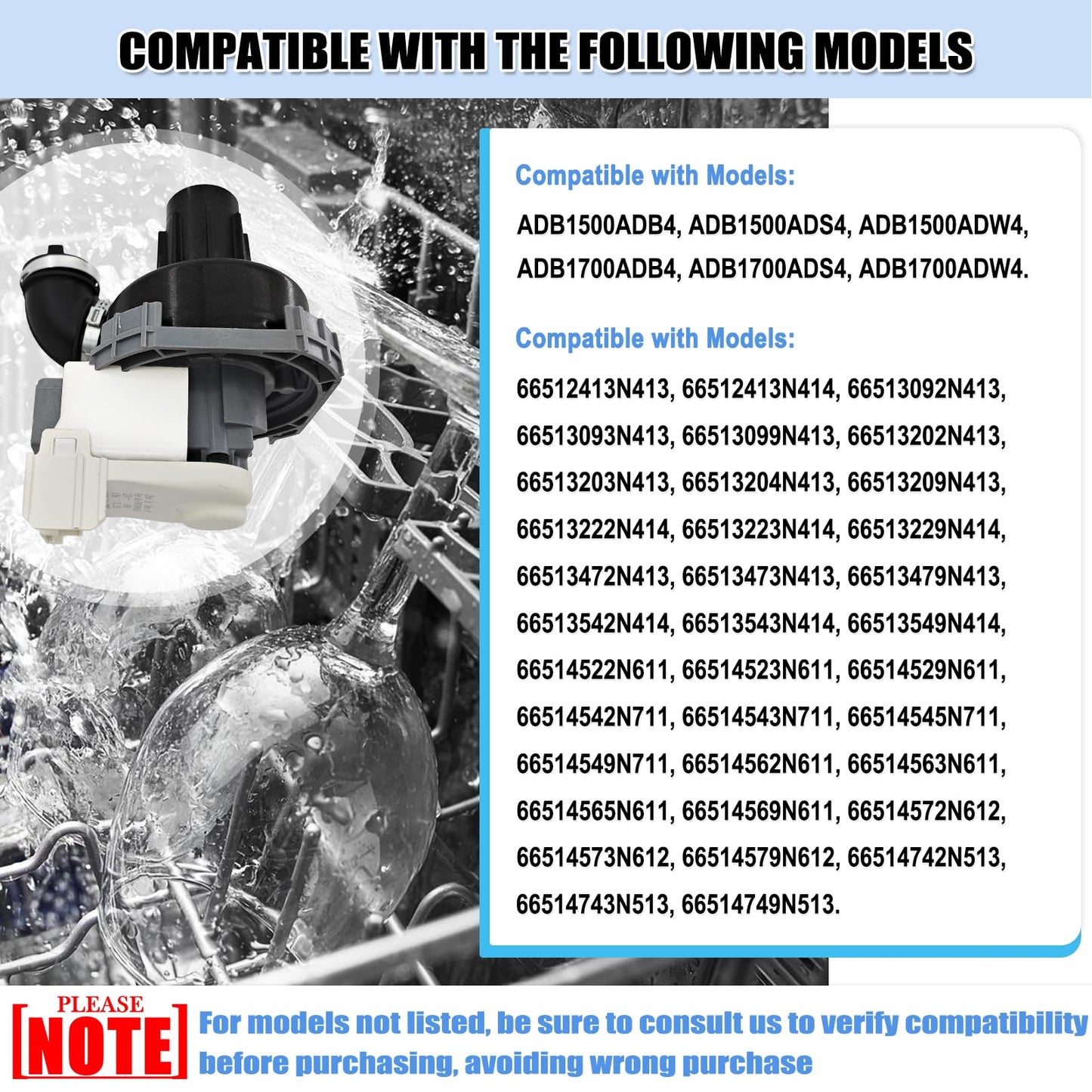 W11084656 W10854710 Dishwasher Circulation Pump, Dishwasher Pump Motor Assembly Replacement Parts AP6050340 PS12070585