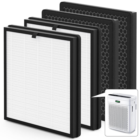 4 Pack F1 Replacement Filter Compatible with AMEIFU F1 Air Purifier, Double-Sided Filters for Home Large Room Up to 2200 Sq Ft, H13 True HEPA and Activated Carbon Filter