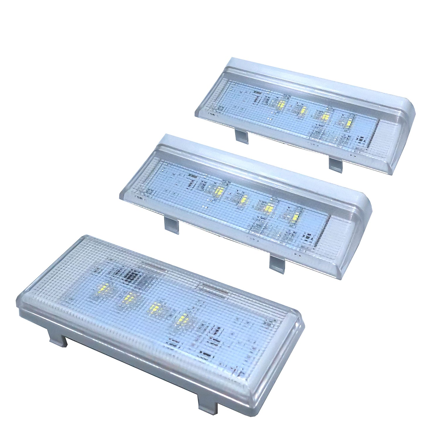 2 Pcs W10515057 & 1 Pc W10515058 Refrigerator LED Light Set with Tapered Lens, Compatible with Whirlpool Kenmore Maytag KitchenAid, Replaces WPW10515057 WPW10515058 AP6022533 AP6022534 PS11755866