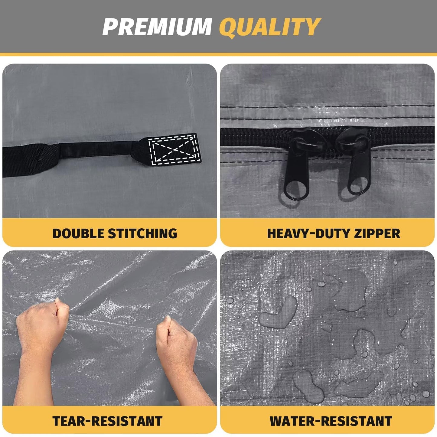 Mattress Bags for Moving and Storage, BETU Queen Mattress Protector Waterproof Mattress Cover with 8 Heavy Duty Handles and Zipper Extra Thick Moving Supplies for Bed Reusable (82x62x13.5 Grey)