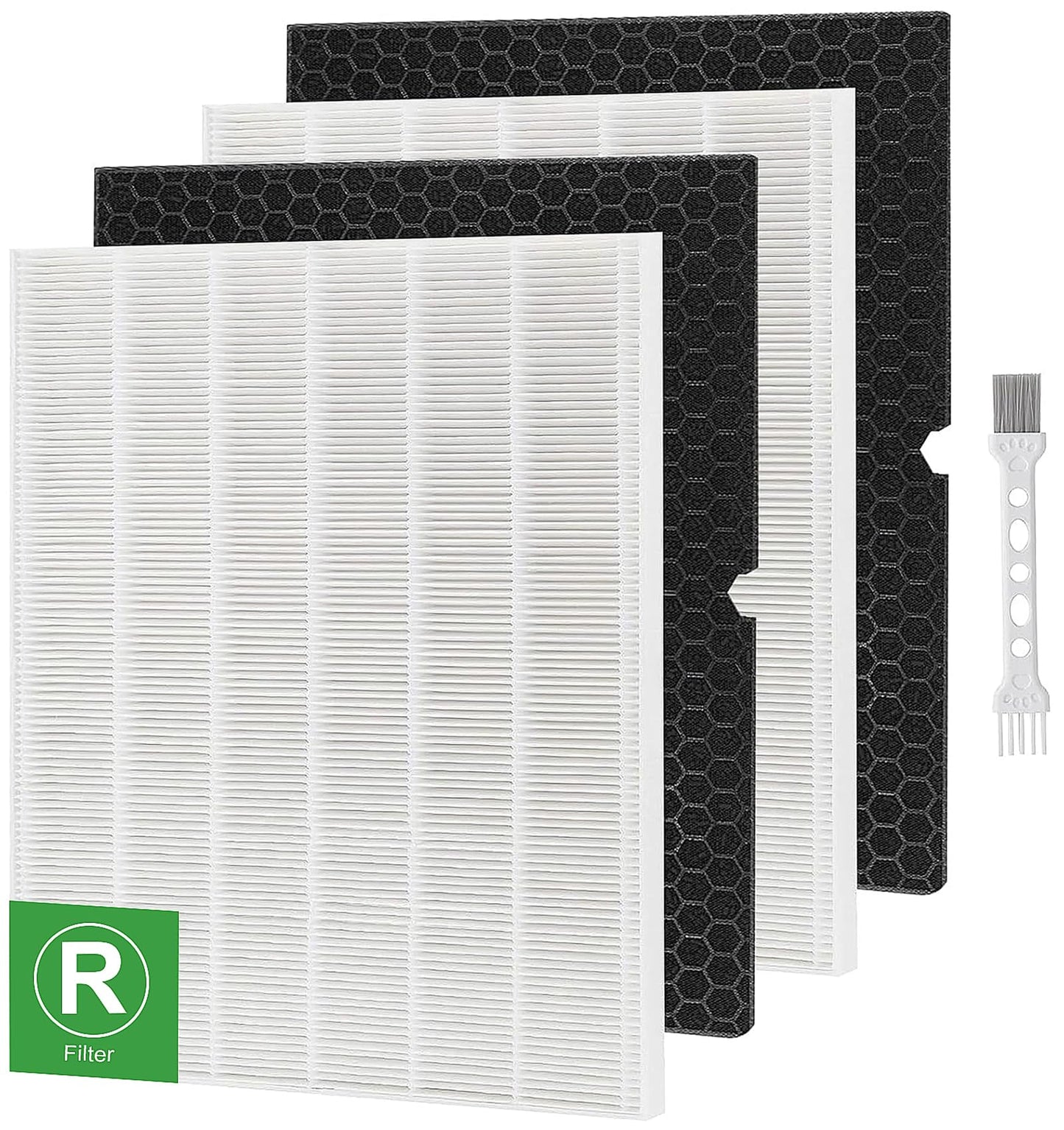 Laukowind 116130 Replacement Filter H for Winix 5500-2 AM80 Air Purifier True Activated Carbon Pre-Filters 2 Pack Washable Advanced Control Filter and 2 Pack PlasmaWave Odor Reducing Carbon Filters