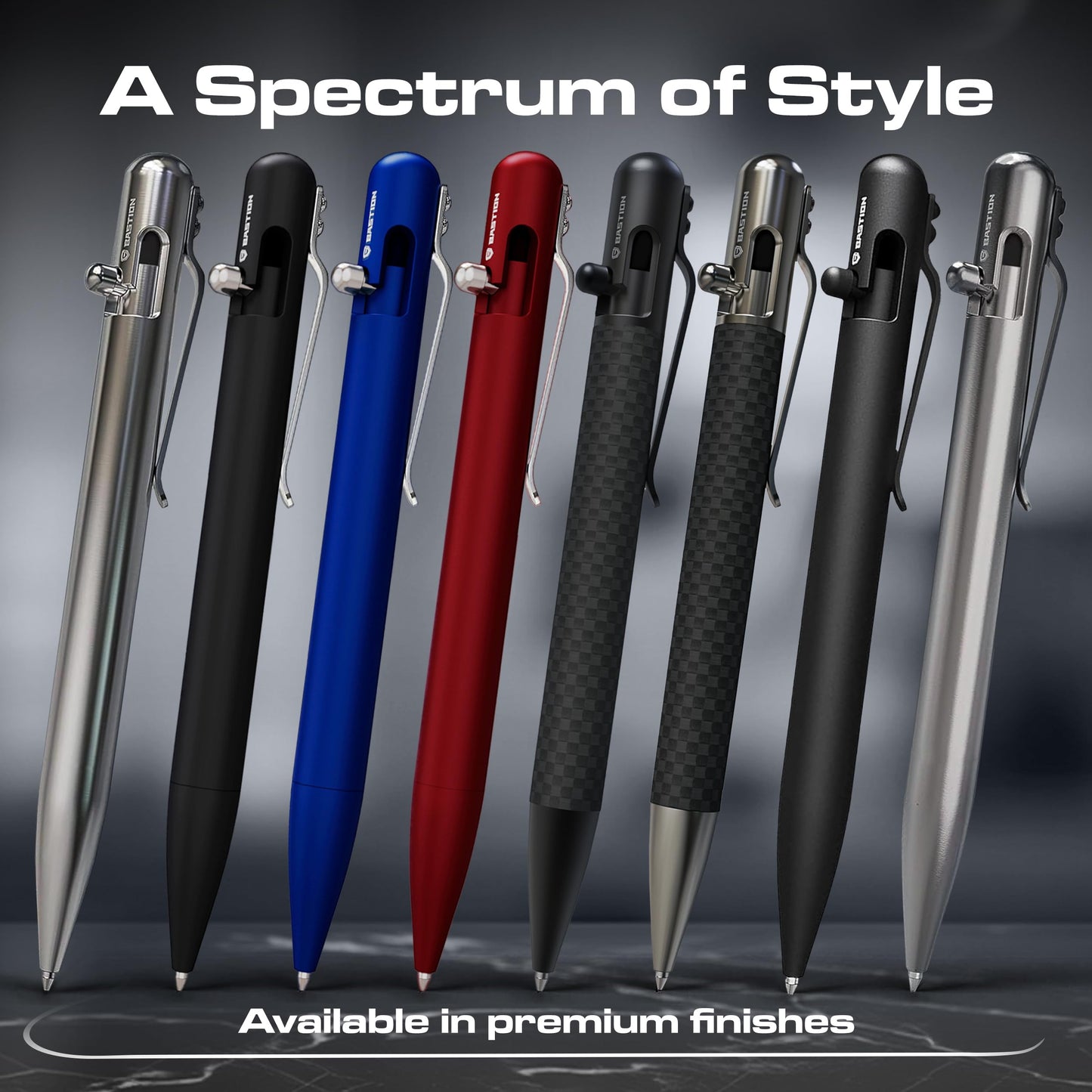 BASTION Bolt Action Pen - Titanium Silver - HyperBolt & ZeroSeam EDC Pen, Premium Metal Writing Pen, Smooth Ink, Durable Pocket Pen, Refillable Executive Gift