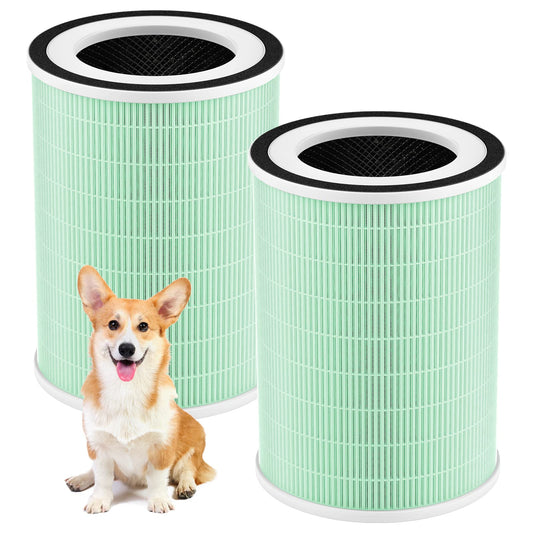 2 Pack KILO Pet Filter, Compatible with Afloia KILO, KILOPLUS, KILOPRO, MIRO,MIRO PRO and MORENTO MR-Kilo, Kalo Air Pur ifier, 360° 4-Stage Filtration, Green