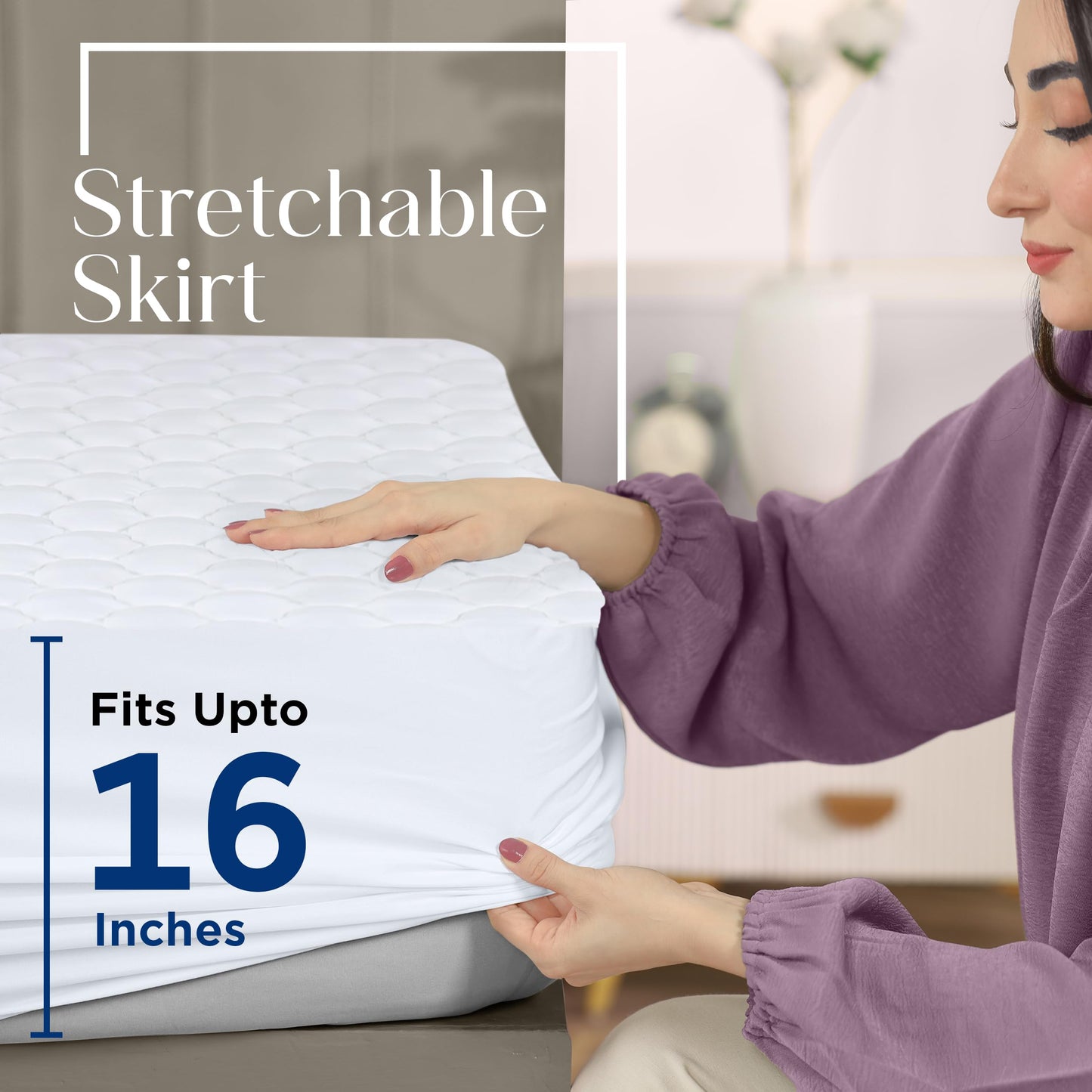 Utopia Bedding 2 Pack Waterproof Mattress Protector, Full Mattress Pad, Noiseless Quilted Fitted Cover with Deep Pocket Stretches up to 16 Inches (White)