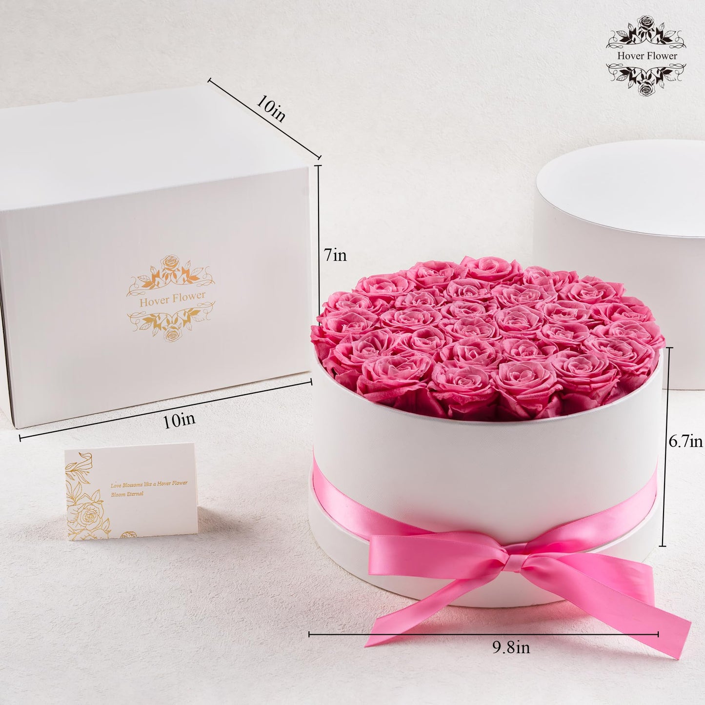 27 Forever Roses in Luxury White Box, Eternal Real Roses Birthday Gifts for Women, Preserved Flowers for Delivery Prime, Anniversary, Valentine's Day, Mothers Day for Mom (Pink)