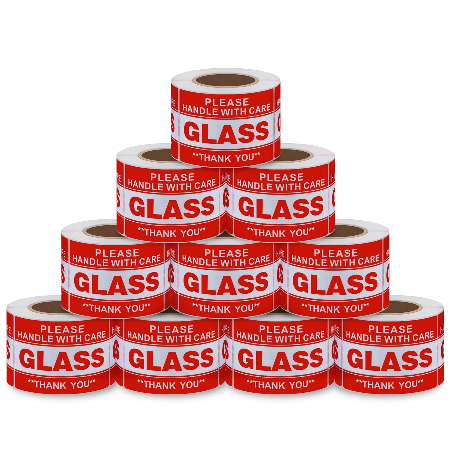 Aleplay Fragile Glass Stickers 2×3 Inch Shipping Packing Label Please Handle with Care Thank You - 300 Per Roll(10 Rolls)