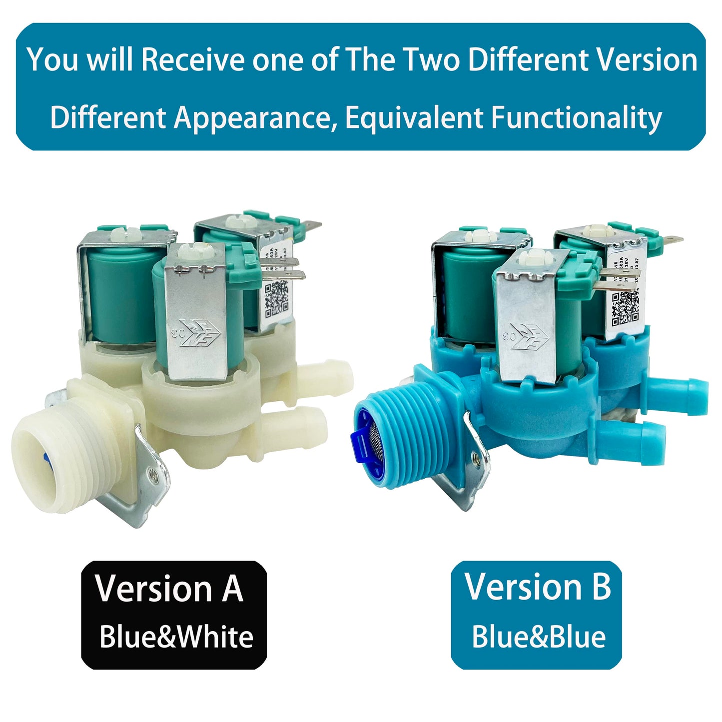 Washer Water Inlet Valve 5221ER1003A&5220FR2006H set Package for LG WM5000HWA WM9000HVA WM9000HWA WM3670HWA WM2677HWM WM3050CW WM2077CW WM2016CW/00 WM3570HVA/01 WM3370HWA/00 WM2233HW/00 WM2140CW