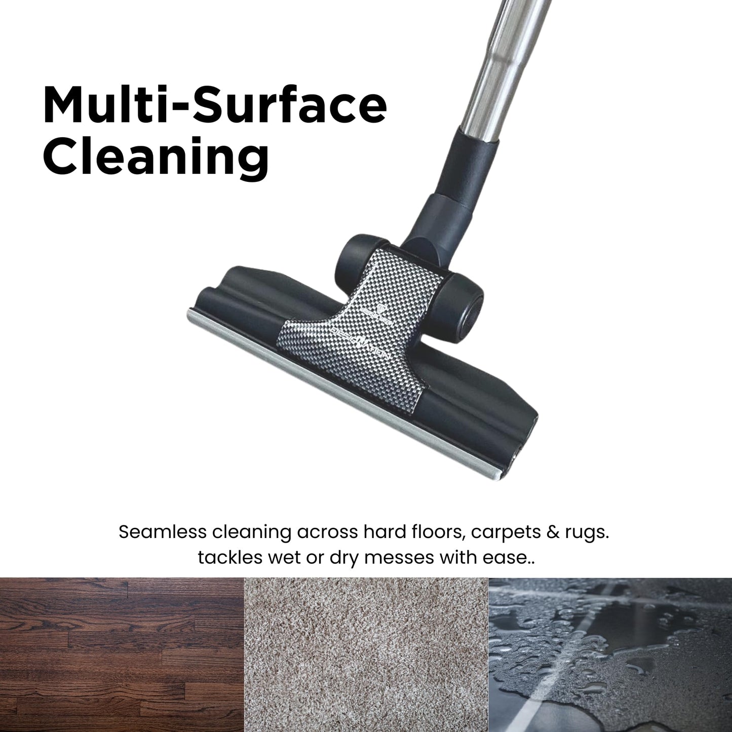 Wessel-Werk RD 285 Designation™ Universal Vacuum Floor Brush Attachment — Ultra-Thin Dual-Surface Nozzle with Edge-to-Edge Cleaning & 1.25-1.5 in. Adapter (Designation™ Universal Nozzle)