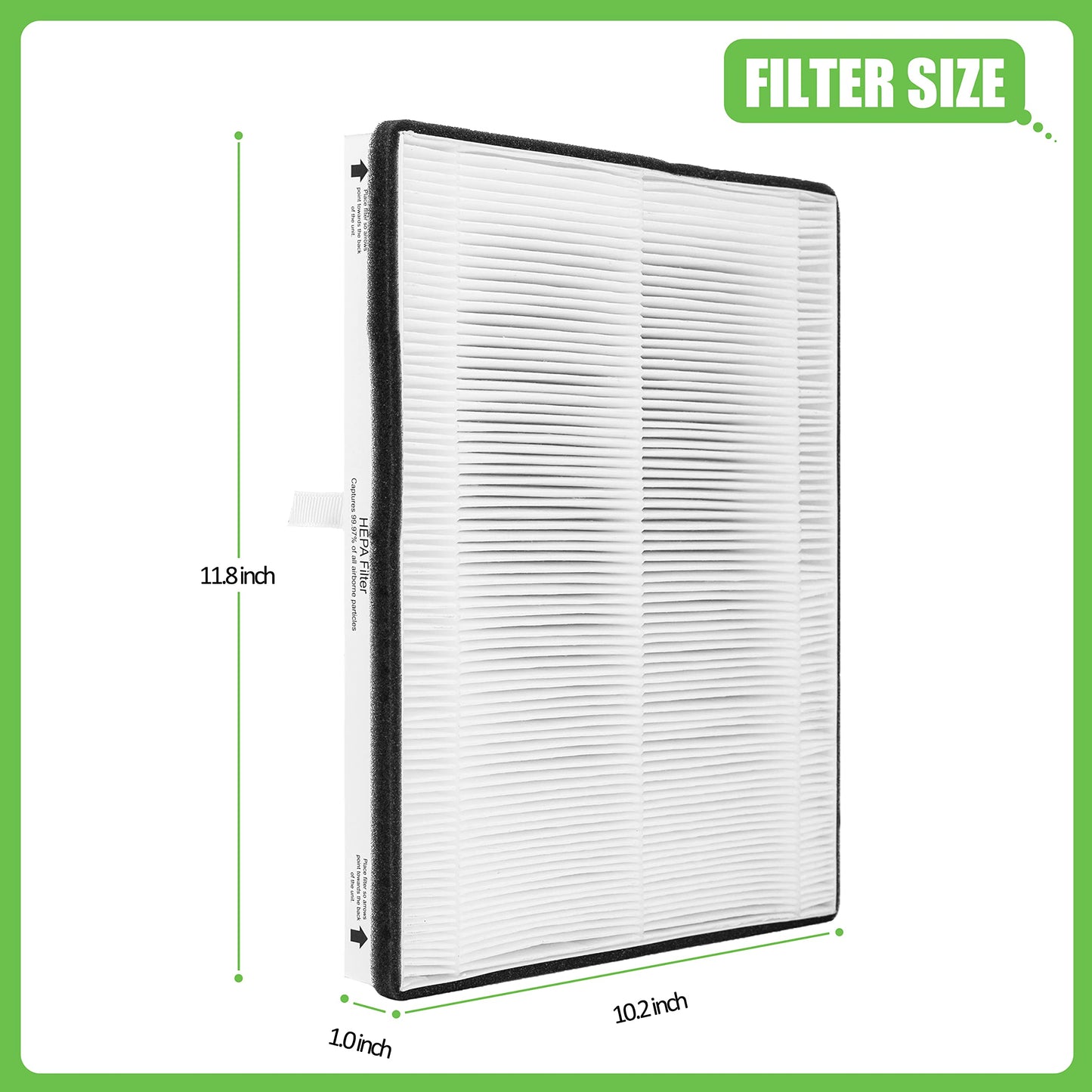 Hichoryer MD1-0022 Replacement Filter, Compatible with Vornado Air Purifier Models AC300, AC350, AC500, AC550, PCO200, PCO300 and PCO500, 2 HEPA Filter MD1-002 + 4 Pre-Filter MD1-0023