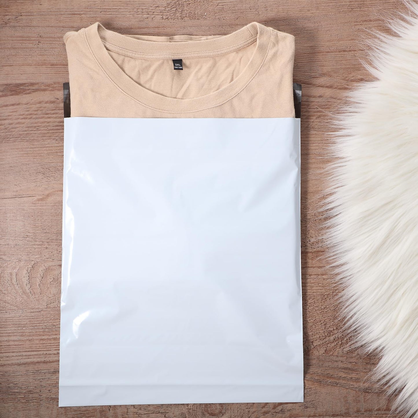 Outus 240 Pcs Poly Mailers Variety Size Pack Mailing Shipping Bags Assorted Sizes Shipping Envelopes Self Adhesive Waterproof and Tear Proof Packaging Bags for Clothing Book Gift(White,6 Sizes)