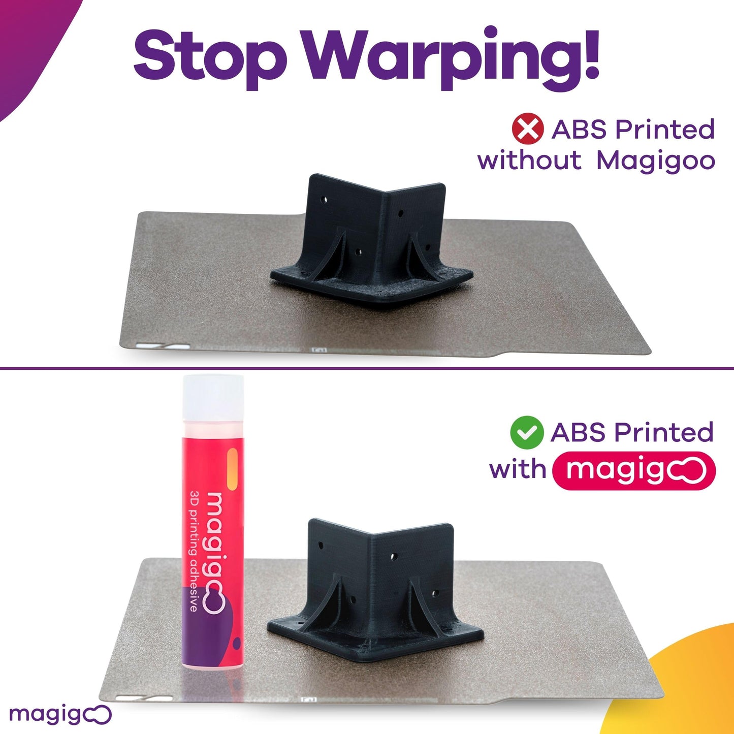 Magigoo, MO2018 3D Printer Adhesive Glue – Reduces Warping for ABS, PLA, PETG, HIPS, ASA, and TPU Filaments – Flex Plate, Glass, PEI, Buildtak, and Kapton Compatible - All-in-One Solution (4 fl. oz)