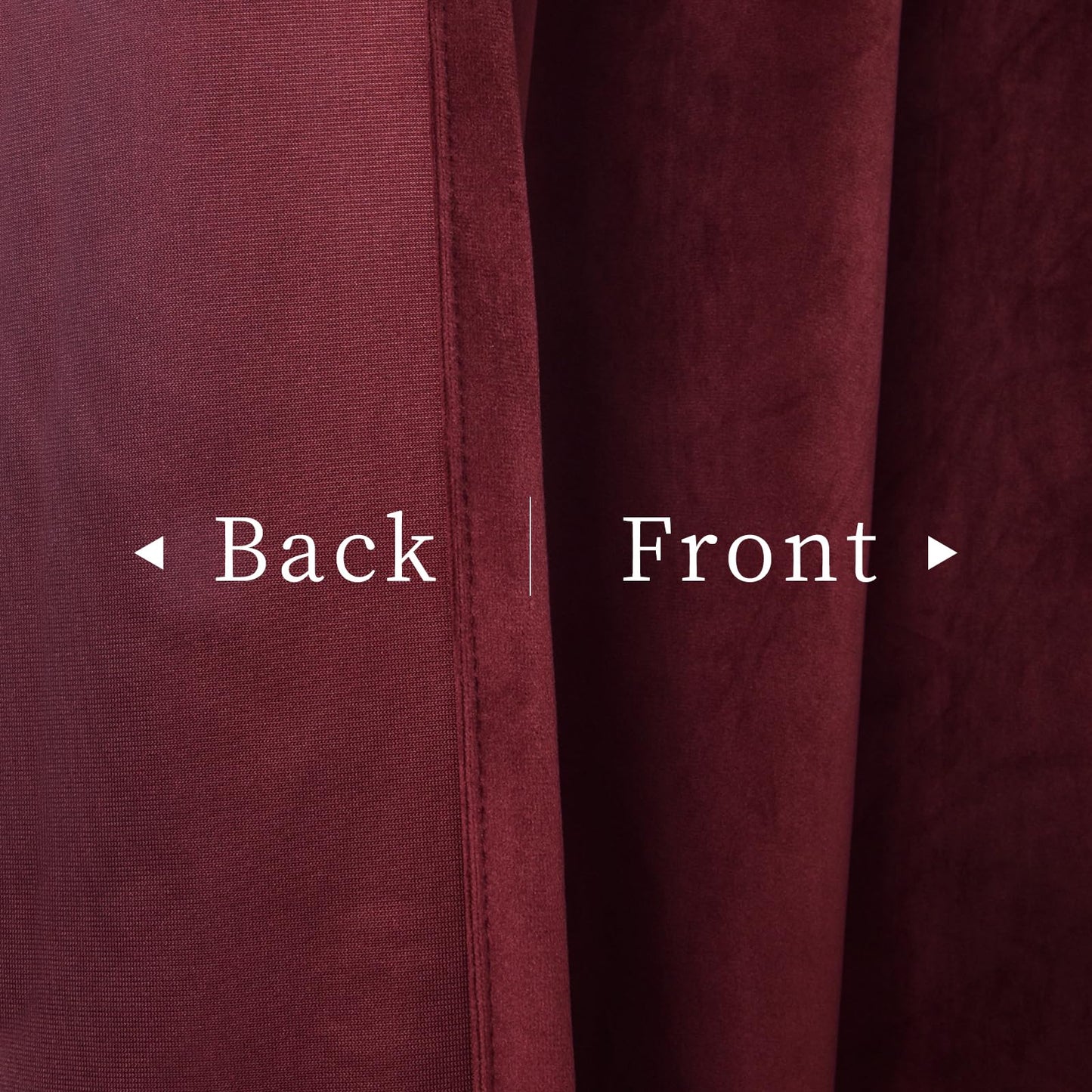 Roslynwood Velvet Ruby Wine Curtain 96 inch Long - Curtains Block Light Rod Pocket Thermal Insulated Window Drapes Set for Living Room/Bedroom/Dining Room, W52 x L96, 2 Panels
