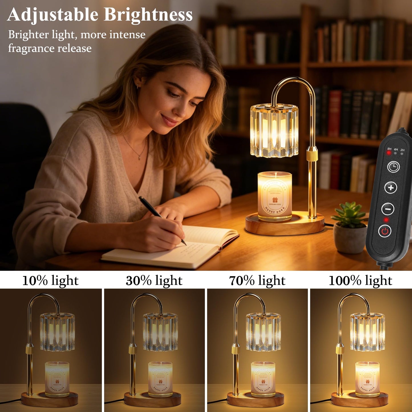 Lukasa Candle Warmer Lamp, with Timer Dimmer Adjustable Height, Home Decor, Room Decor, Wax Melt Warmer for Candles, Gifts for Mom, Birthday Gifts for Women