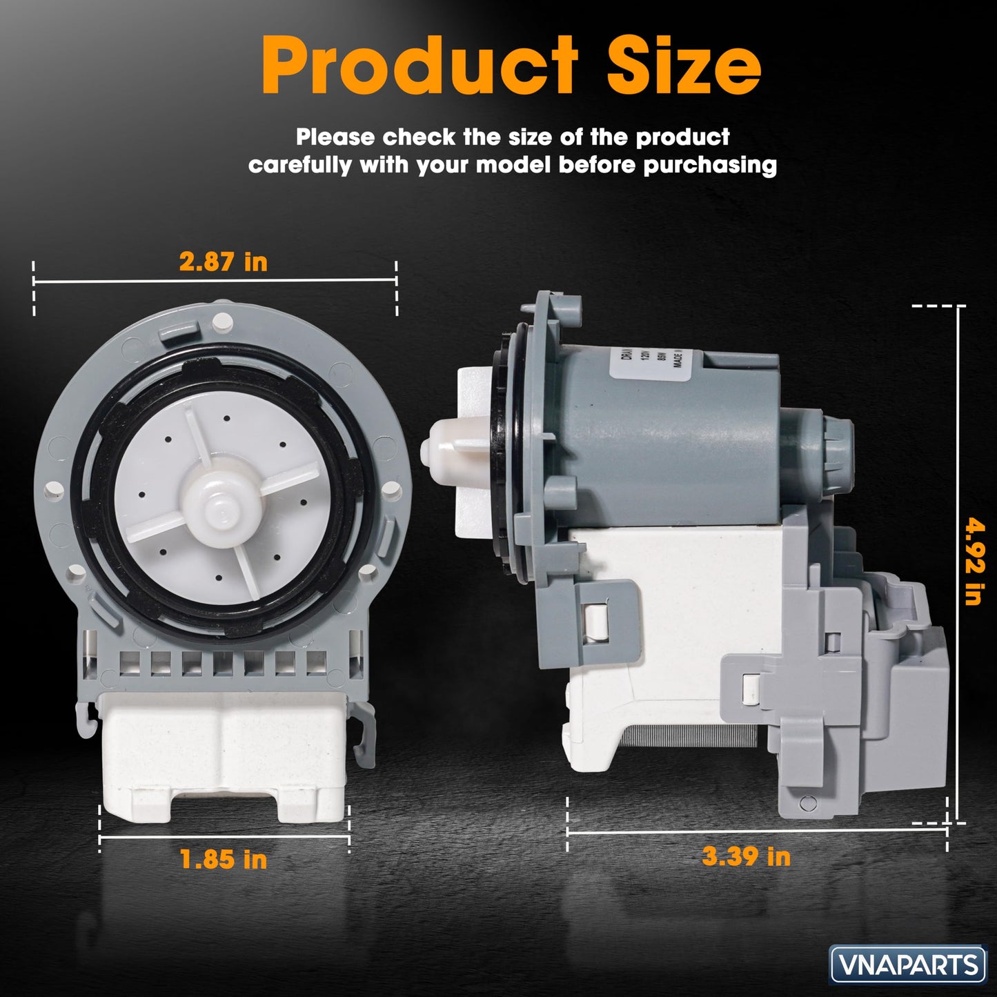【2025 Upgraded】 Washer Drain Pump Motor For Samsung WF42H5200AP/A2 WF42H5200AW/A2 WF42H5000AW/A2 WF42H5400AF/A2 WF42H5500AF/A2 WF42H5600AP/A2 WV60M9900AV/A5, WA40J3000AW/AA, WA45H7000AW/A2
