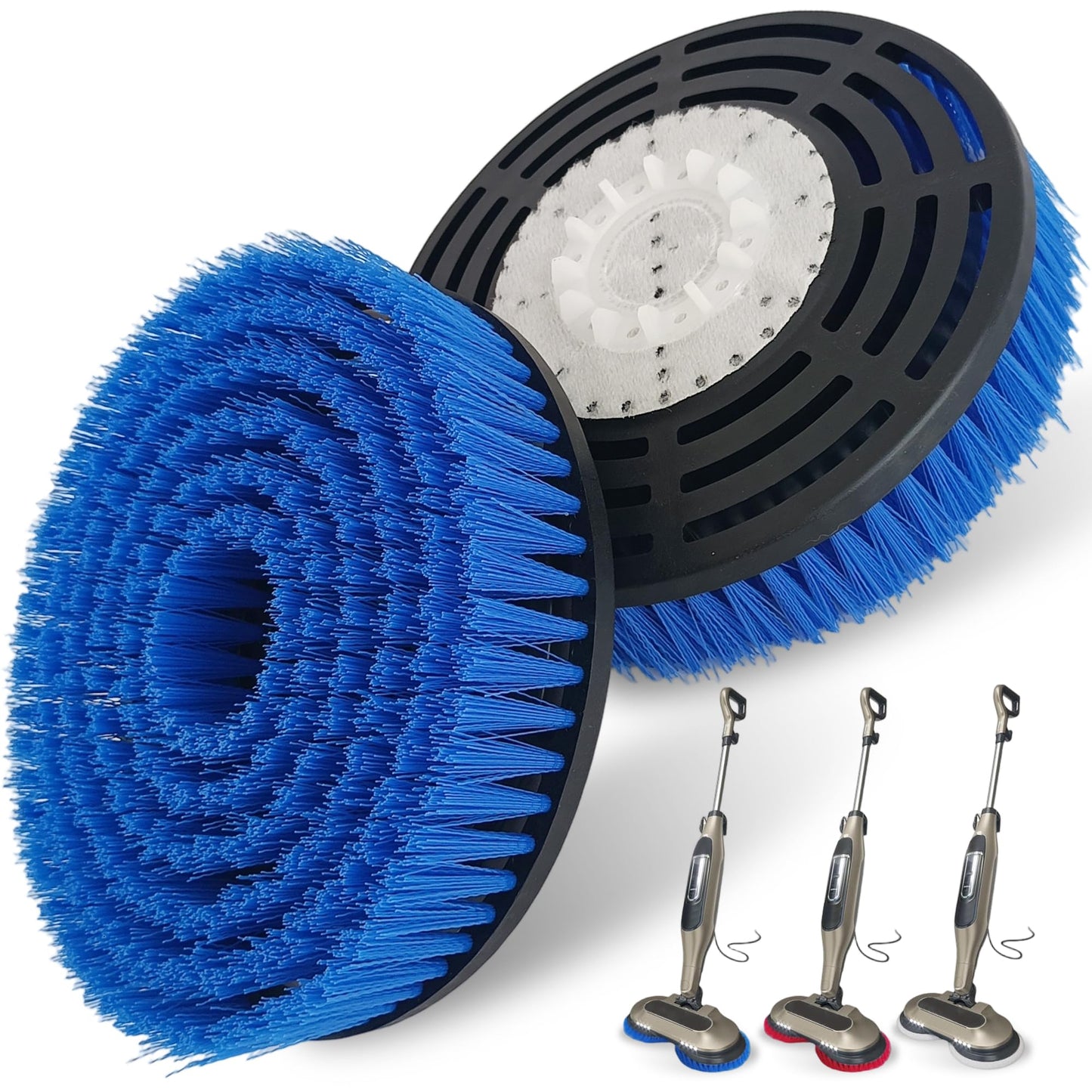 S7001 Upgraded Mop Pad Replacement Brush Heads for Shark Steam Mop S8201/S7000Series Pads | Professional Cleaning and Polishing | for Tile Floors Grout Deep Cleaning Hard Floors (Blue)