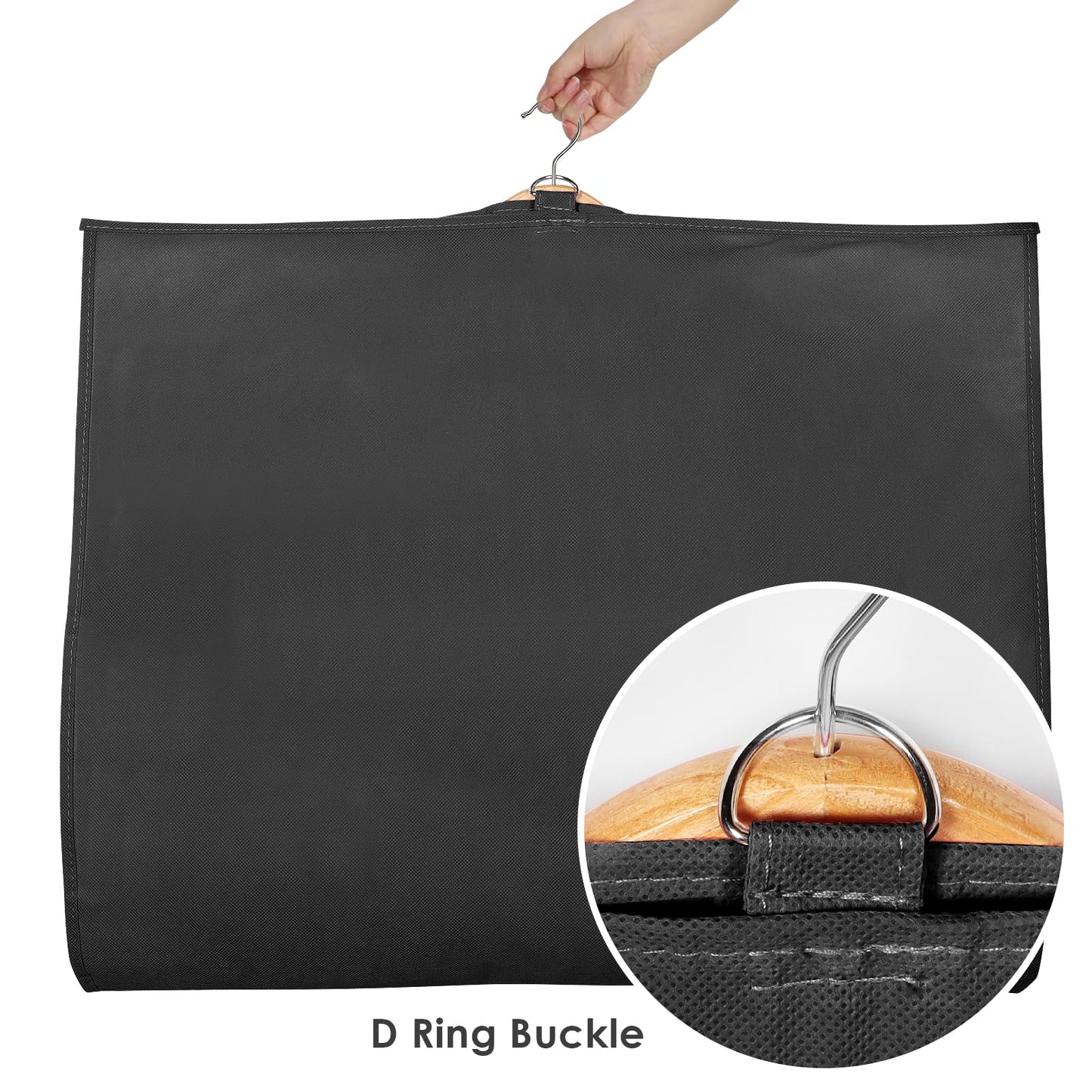 Univivi 40 Inch Kids Dance Costume Garment Bag, Dance Competition Garment Bags for Teens With 3 Medium Clear Zipper Pockets for Storage And Travel (Black) - 8 Pack