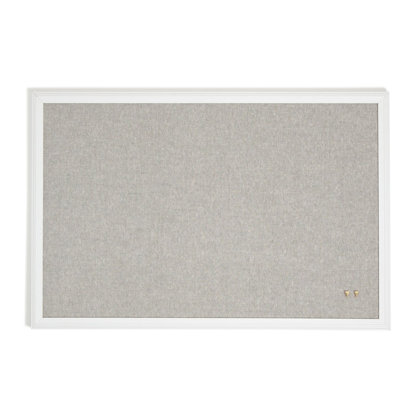 U Brands Farmhouse Large Bulletin Board 20 x 30 Inch Linen Fabric Pin Board, White Wood Style Frame, Wall Message Center & Vision Board for Farmhouse Decor, Home Office, Classroom, Includes Push Pins