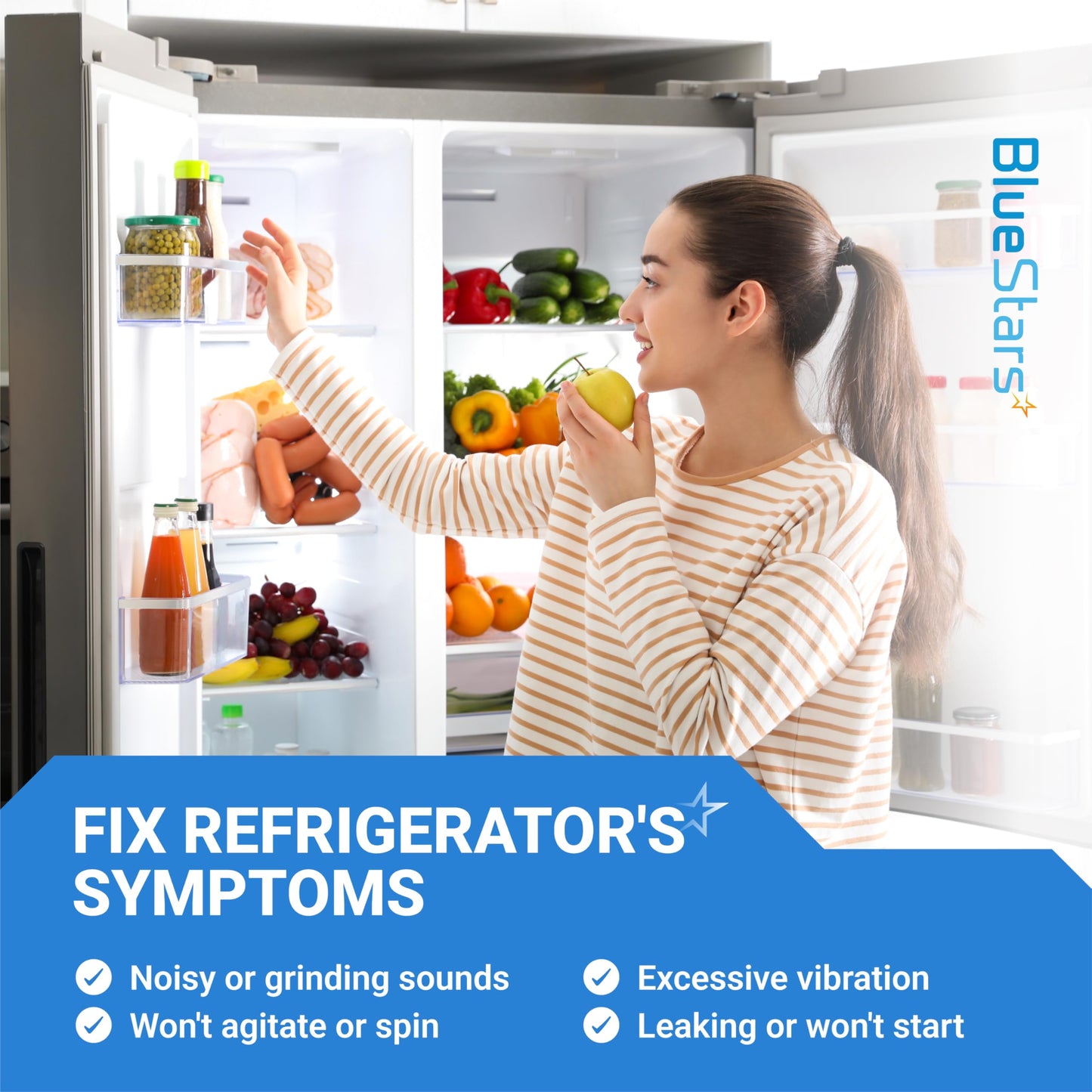 BlueStars 242253002 Refrigerator Water Inlet Valve - Compatible with Frigidaire Electrolux Kenmore Crosley Refrigerators - Replaces 242102201 2689640 AP5669874 PS7321353 EAP7321353