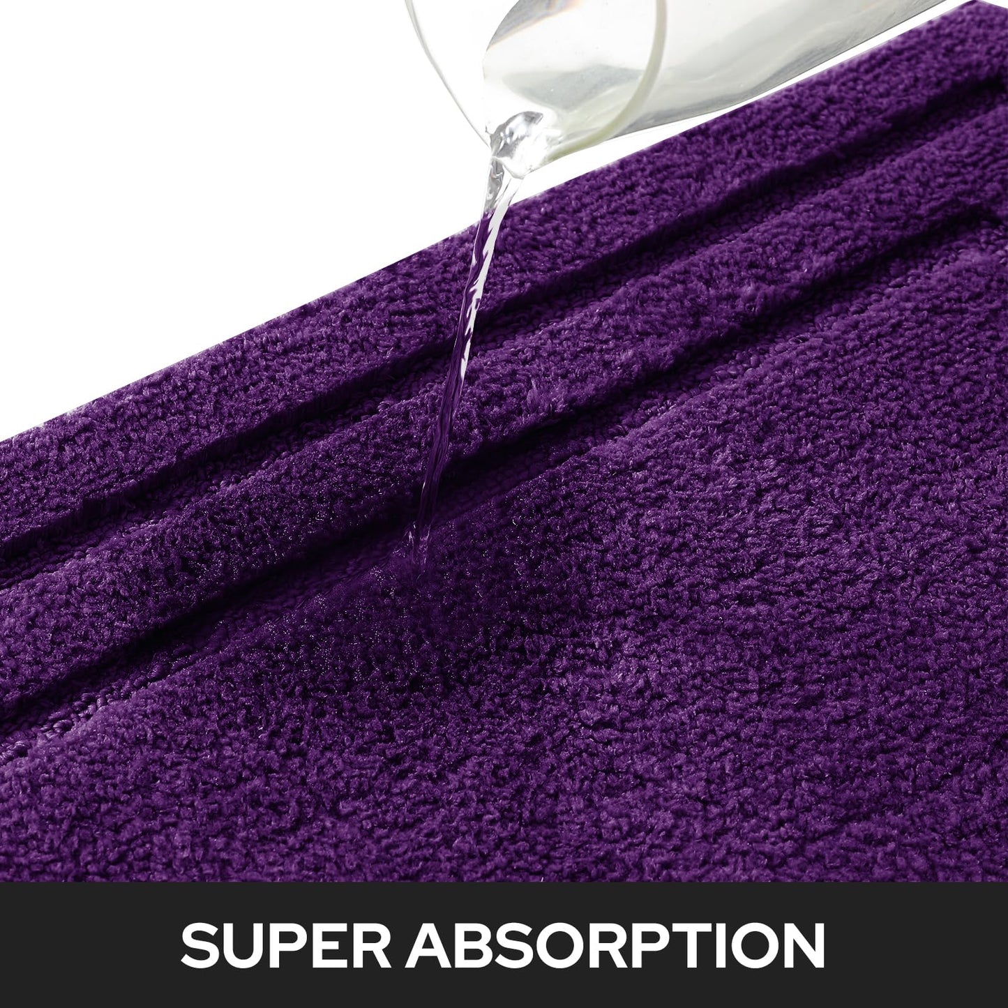 HOMEIDEAS Purple Bathroom Rugs Sets, 2 Piece Super Soft and Absorbent Non Slip Microfiber Machine Washable Bath Mats for Purple Bathroom Decor, 20" x 32" + 16" x 24"