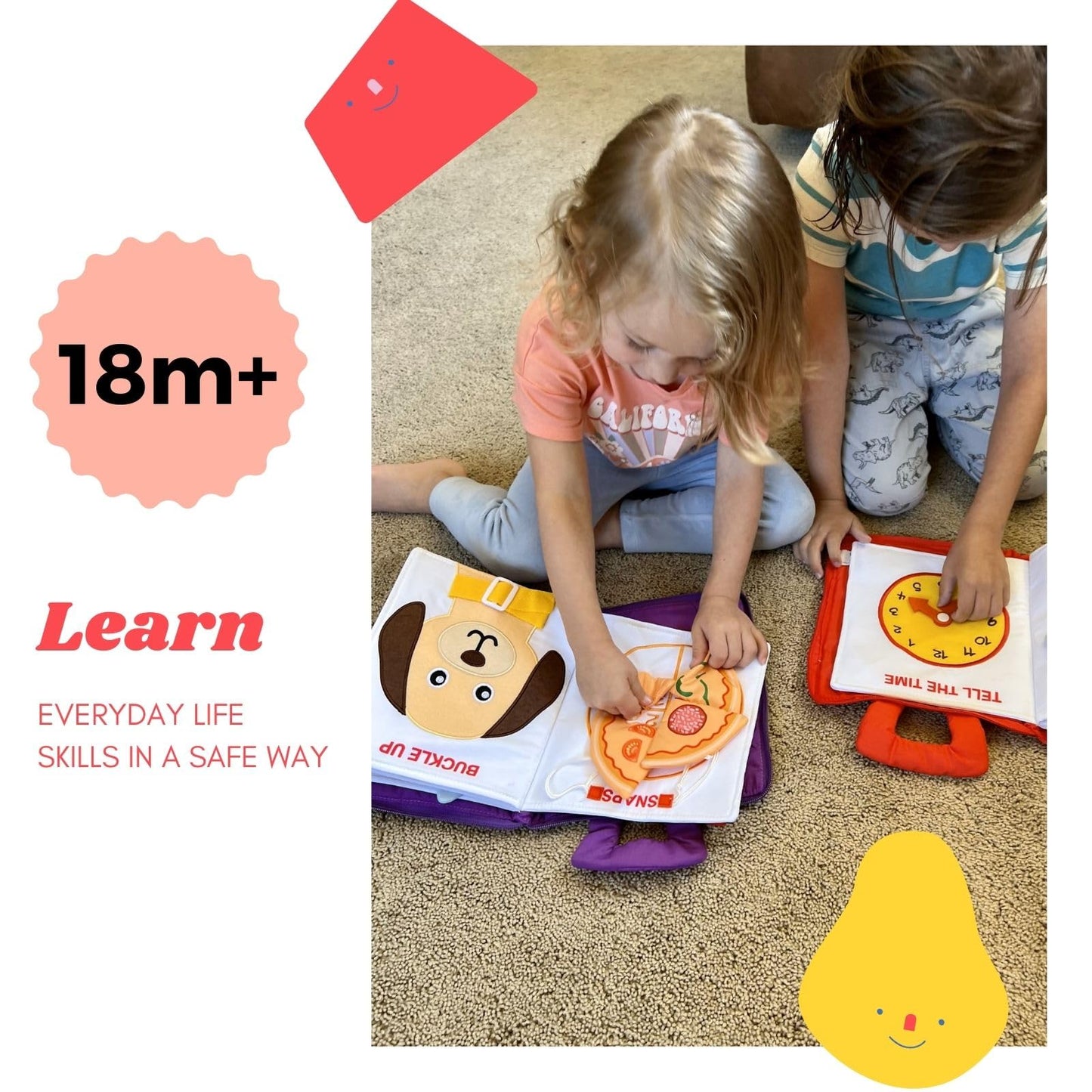 BAVY My Quiet Book - Toddler Travel Car Plane Airplane - No Parts to Get Lost - Activity Montessori Board Book, Travel Toys for Toddlers 1-3, Gifts for 1 2 3 4 Year Old, Birthday Gifts Toys Age 2-4