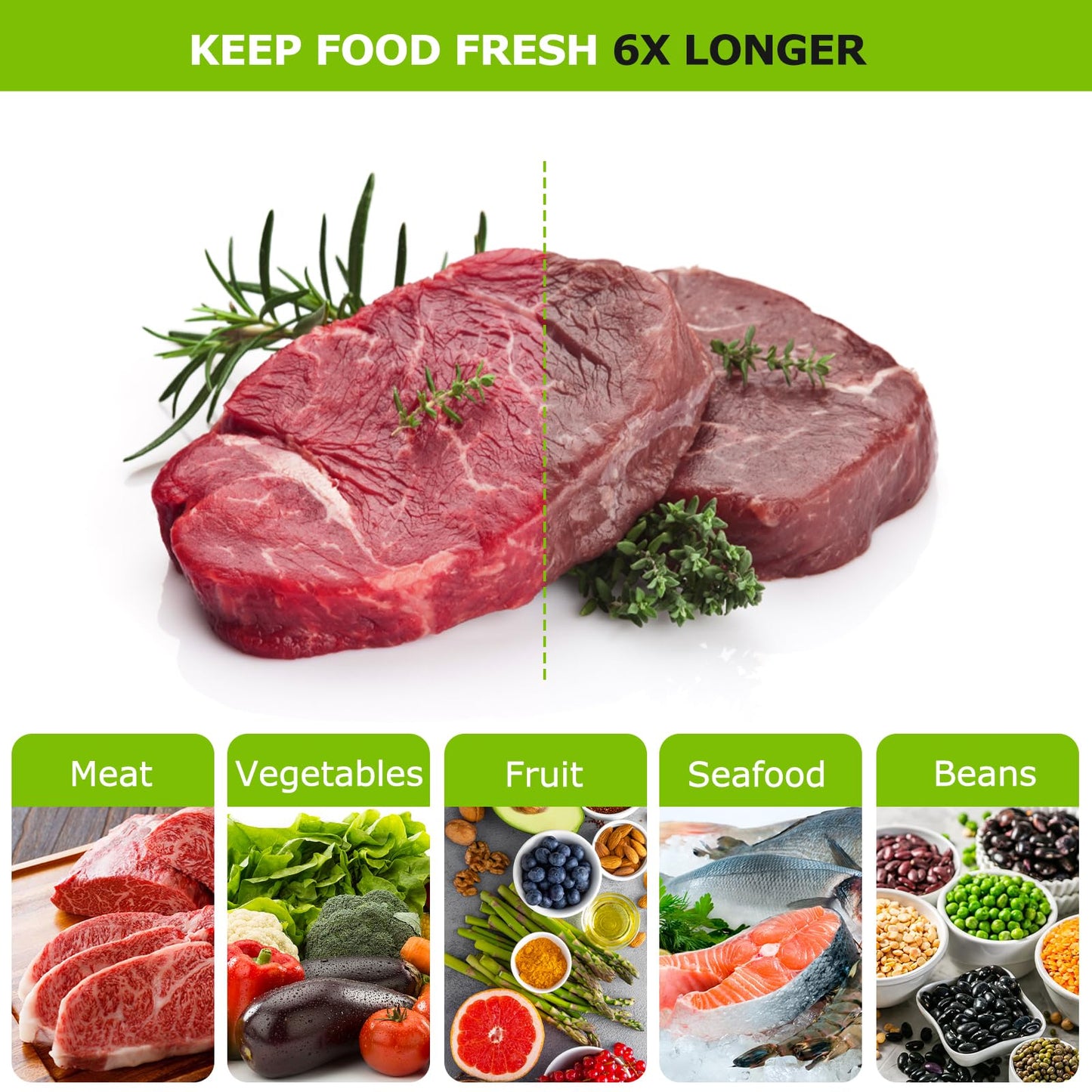Bonsenkitchen Precut Vacuum Sealer Bags, 100 Gallon 11" x 16" Food Sealer Bags, Food Grade, BPA Free, Heavy Duty, Customized Vacuum Bags for Vac Storage, Meal Prep or Sous Vide Cooking, VB3214