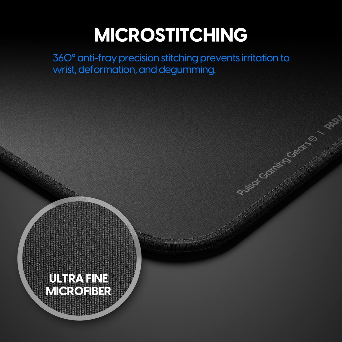 Pulsar - Parabrake XXL Esports Level Premium Gaming Mouse Pad v2 - Braking Slow Speed Pad Stitched Edge Superfine Microfiber 35 x 16in (XXL, Black)