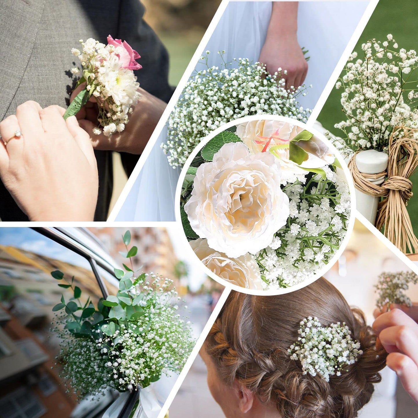 LYLYFAN Babys Breath Artificial Flowers,30 Pcs Gypsophila Faux Flowers for Wedding Party Home Garden Decoration