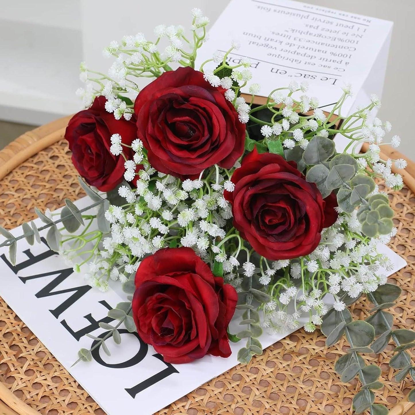 FelineFold 120 Pcs Babys Breath Artificial Flowers, White Babys Breath Flowers Artificial Bulk Real Touch Flowers for Wedding Party Home Garden Decoration