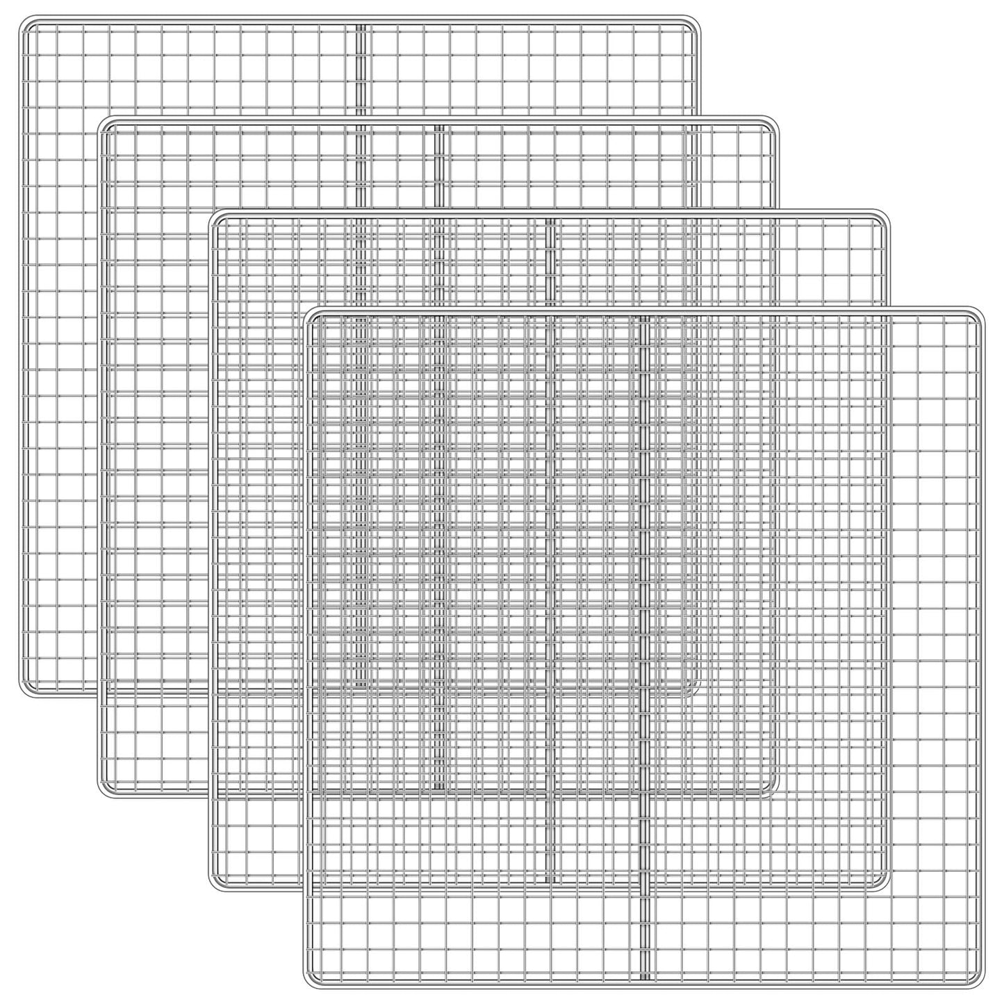 Yaocom 4 Pcs 13.5 x 13.5 Inch Fryer Screen Stainless Steel Deep Fryer Accessories Fryer Grate