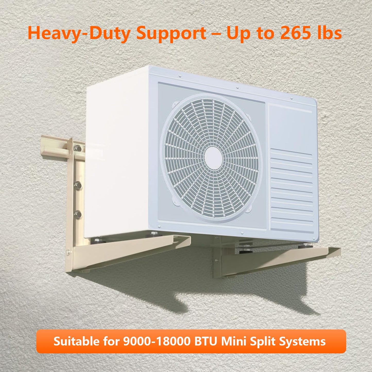 CAT SO RICH Outdoor Wall Mounting Bracket,Support up to 265Lbs,9000-18000 Btu Condenser, for Hanging Ductless Mini Split Air Conditioner Heat Pump Systems,Split HVAC Installation Kit