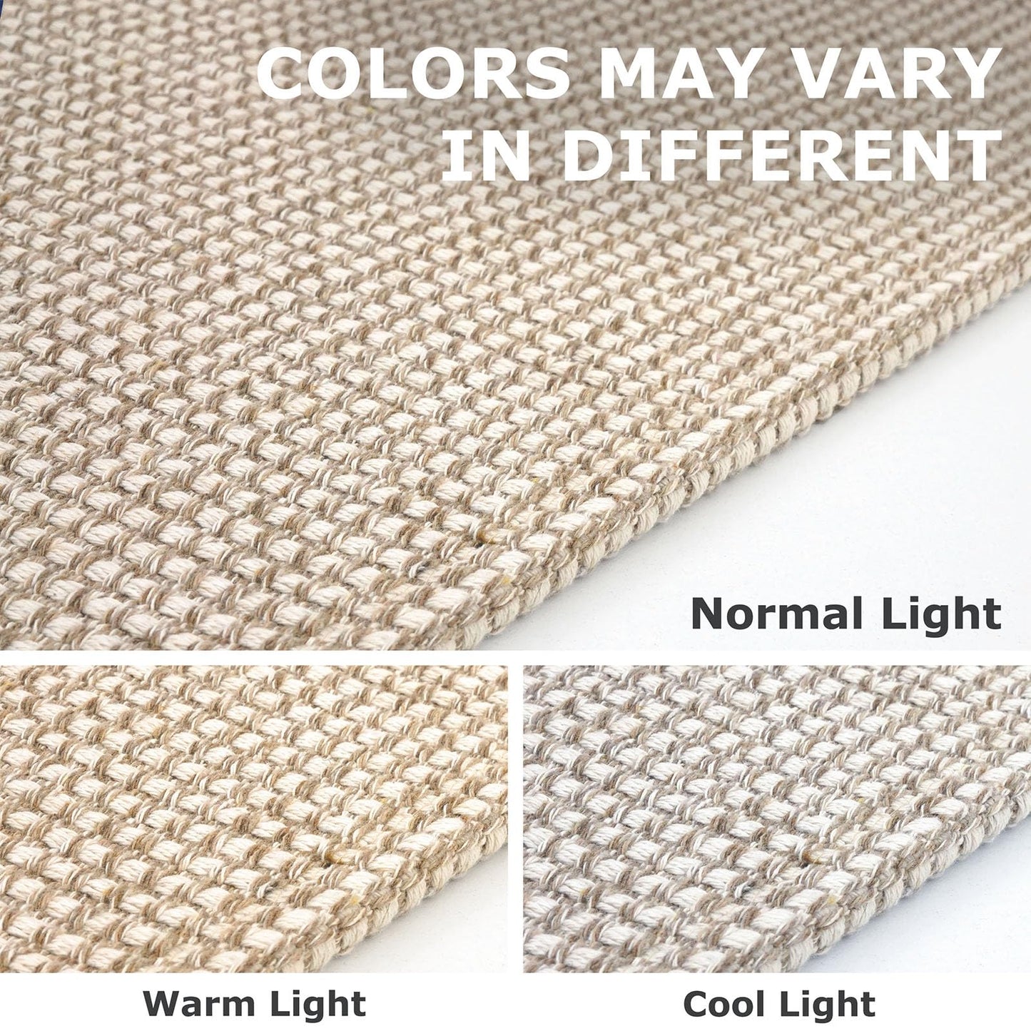 IOHOUZE Washable Runner Rug 2x6 Non Slip Runners for Hallways Entryway Runner Indoor, Kitchen Rugs Woven Cotton Floor Carpet for Kitchen Hall Entrance Bedroom, Beige/Khaki