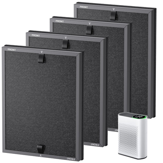 4 Packs HAP602 Replacement Filters for ECOSELF HAP602/ HAP602WF Air Purifi-er, 3-IN-1 HAP602 Hepa Filter Replacement, High-Efficient Filtration with Activated Carbon