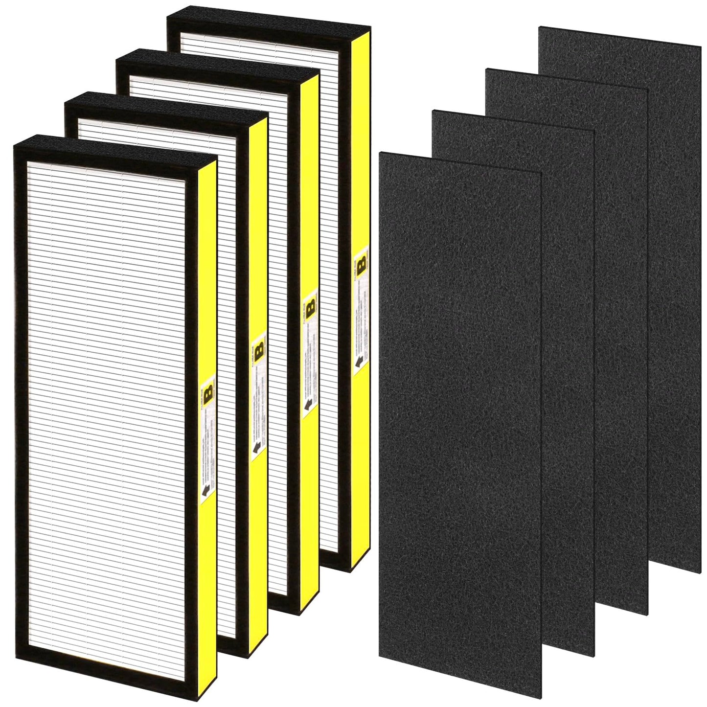 XBGG FLT4825 HEPA Filter B Replacement for Germ Guardian Air Purifier Filter Replacement for AC4825 AC4300 AC4800 AC4850 AC4900 Filter Replace, 4 Pack HEPA Filter B + 4 Carbon Pre-Filters