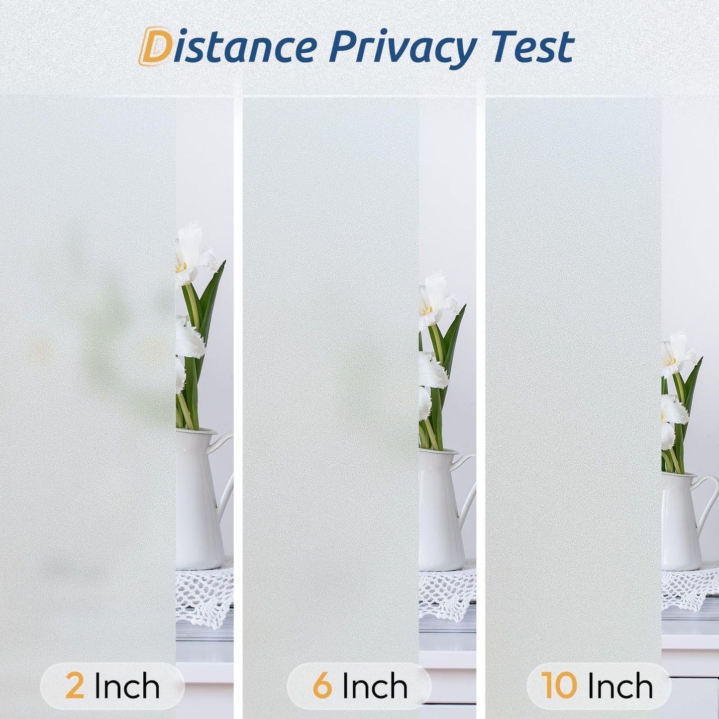rabbitgoo Window Privacy Film, Frosted Glass Window Clings, Static Cling UV Heat Blocking Door Stickers for Home Bathroom, Removable Indoor Decal Coverings Day and Night, Pure, 23.6 x 157.4 Inches