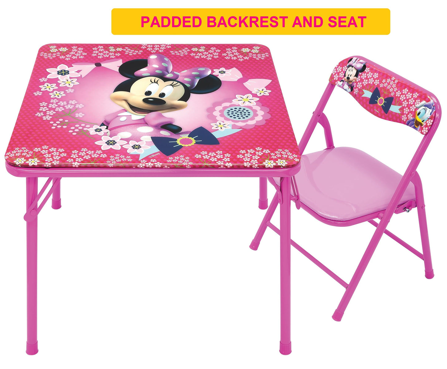 Minnie Mouse Table & Chair Set for Toddlers 24-48M, Includes 1 Table & 1 Chair [Amazon Exclusive] Table: 20"L x 20"W x 16.4"H, Chair: 12"L x 11.6"W x 17"H - Weight Limit: 70 lbs