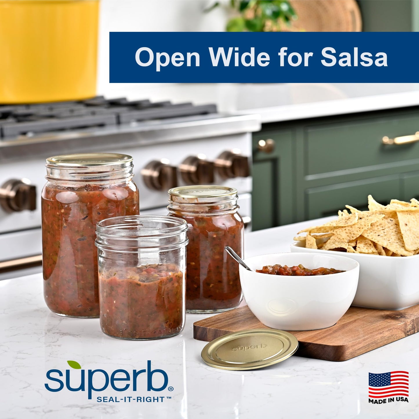 Superb Canning Lids – Wide Mouth Mason Jar Lids – Baker’s Dozen/Bulk Package of 156 Lids – Made in the USA