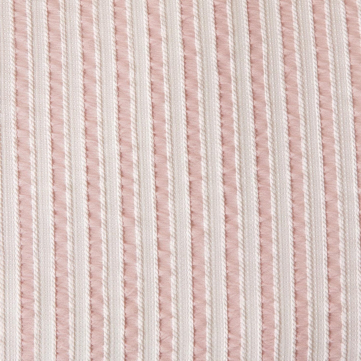 BUPIRD Pink Comforter Set Queen Size Striped 100% Soft Washed Microfiber Jacquard 3 Pieces Striped Bedding Sets Pink White Comforter Queen for All Seasons and 2 Pillowcases Comfort Breathable
