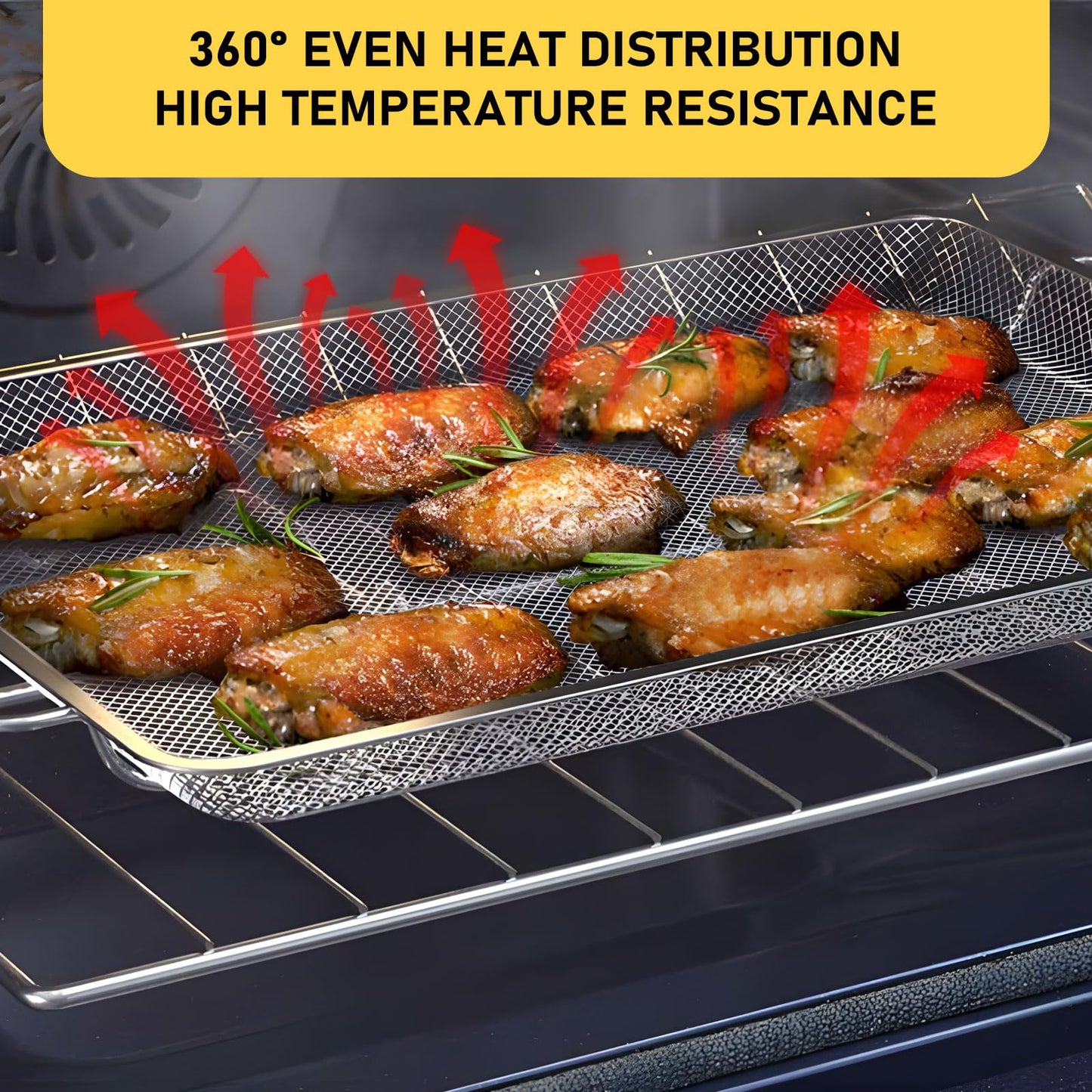 Air Fry Basket and Tray Set Compatible with Samsung Air Frying Oven, 20.4 x 13.4 IN Bacon Cooker Broiler Pan for 30" Oven, Stainless Steel Air Fry Crisper Basket and Rack, Part# NX-AA5000RS, 1 Set