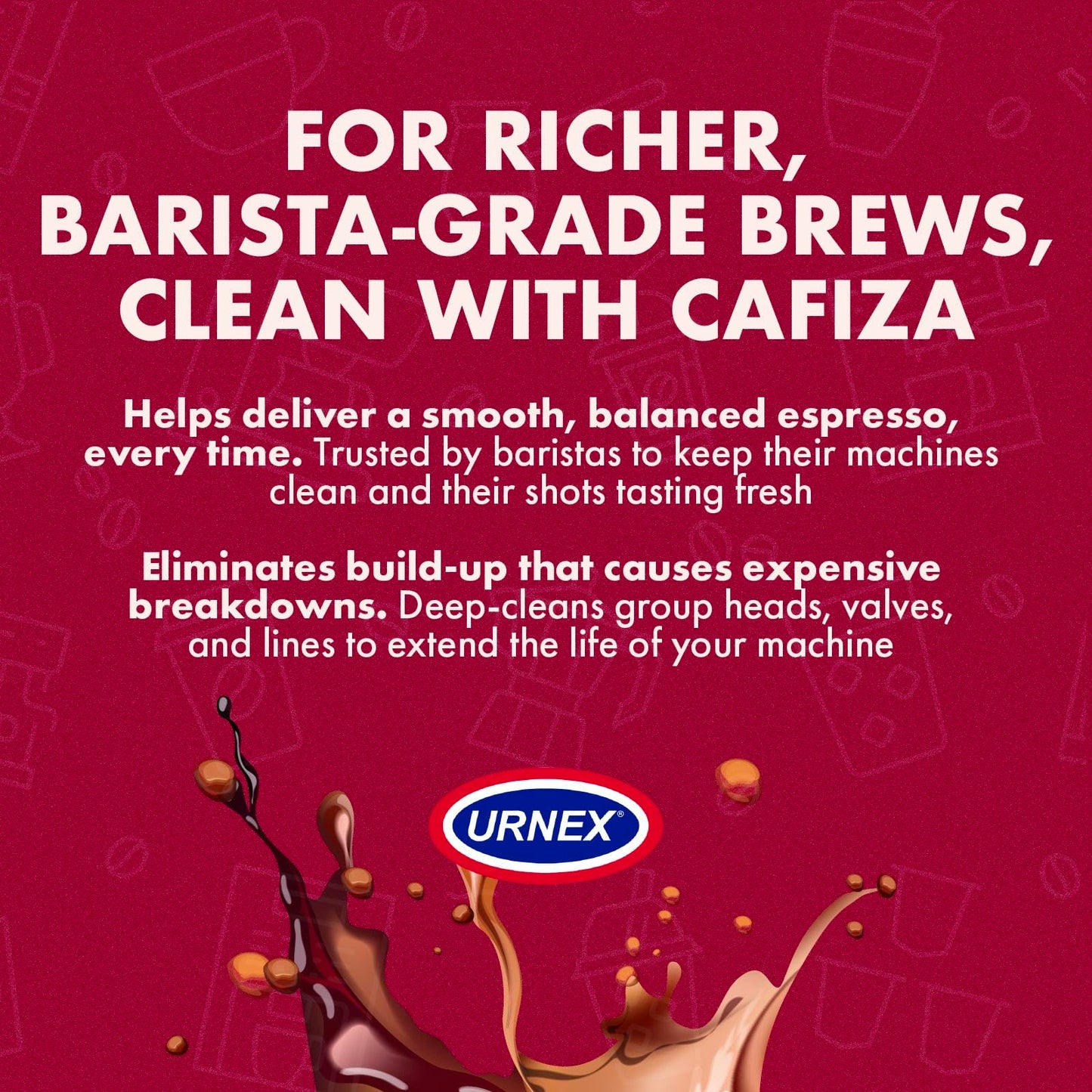 Urnex Cafiza Professional Espresso Machine Cleaning Powder 566 Grams - 3 Pack