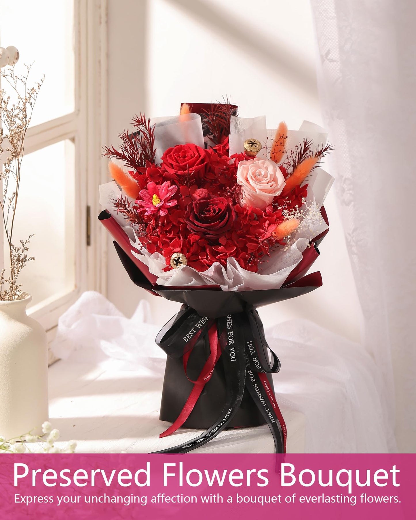 BestFlower Mothers Day Flowers Bouquet Gifts for Mom,Roses Bouquet Gifts for Women Mom Wife from Daughter,Fresh Flowers for Delivery