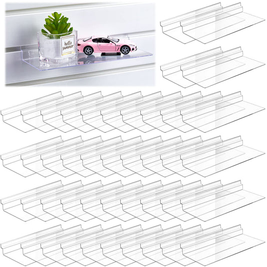 Maitys Hanging Slatwall Shelves Accessories Clear Slatwall Wire Shelf Shoe Shelves for Wall Retail Display Home Shoe Stores Boutiques Supplies, 4.5 x 10 Inches(45 Pcs)