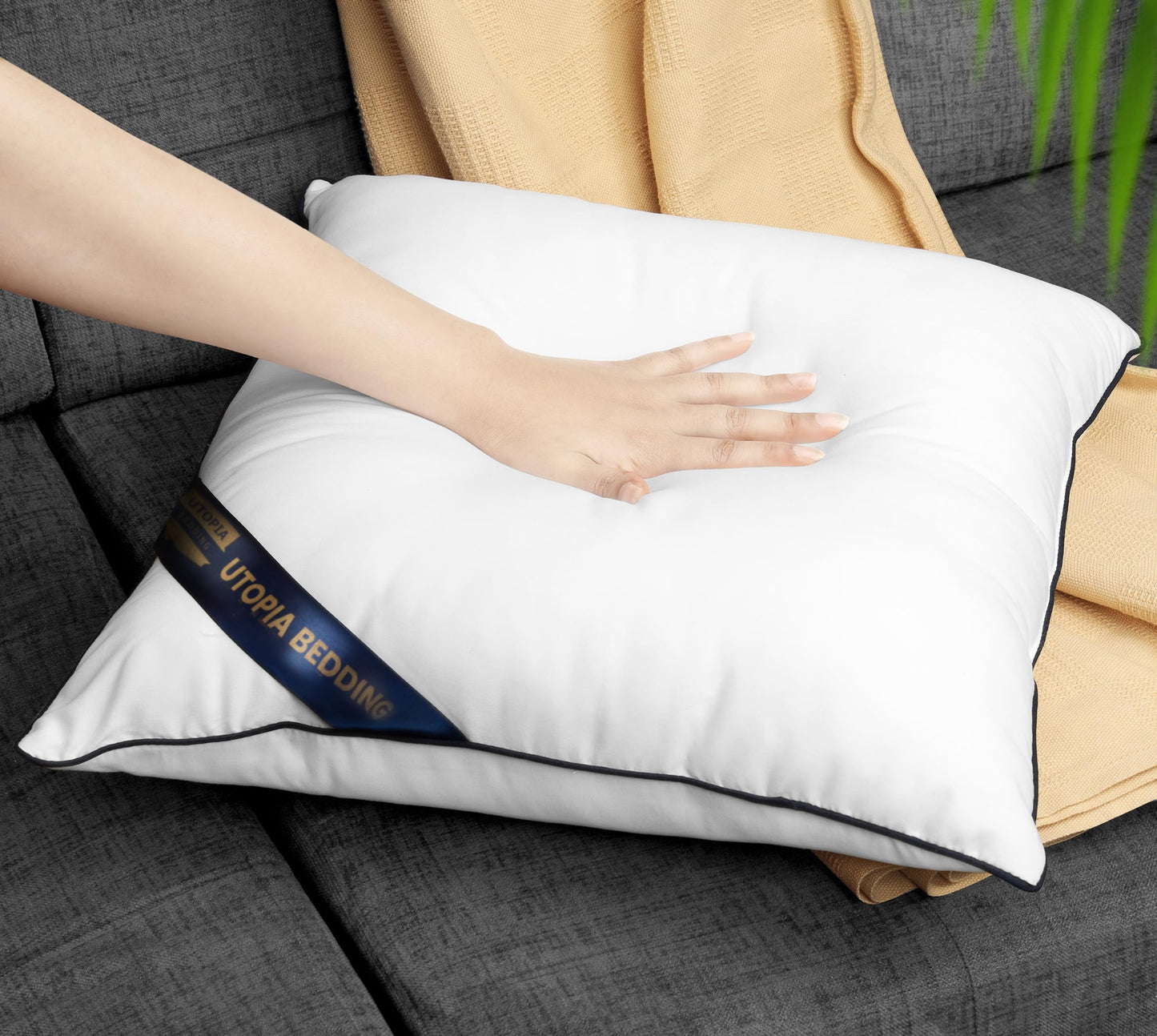 Utopia Bedding Throw Pillow Inserts (Pack of 2, White), 26 x 26 Inches Decorative Indoor Pillows for Sofa, Bed, Couch, Cushion Sham Stuffer